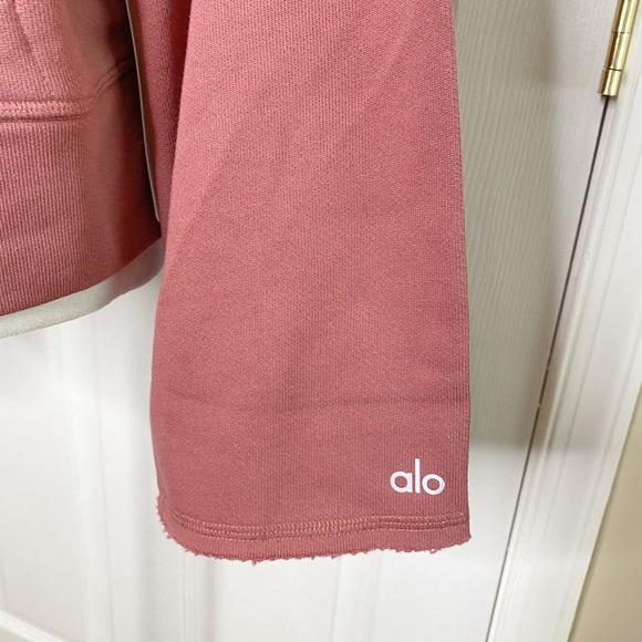 ALO Yoga Low Key Wide Sleeve Hoodie Rosewood - Picture 4 of 7
